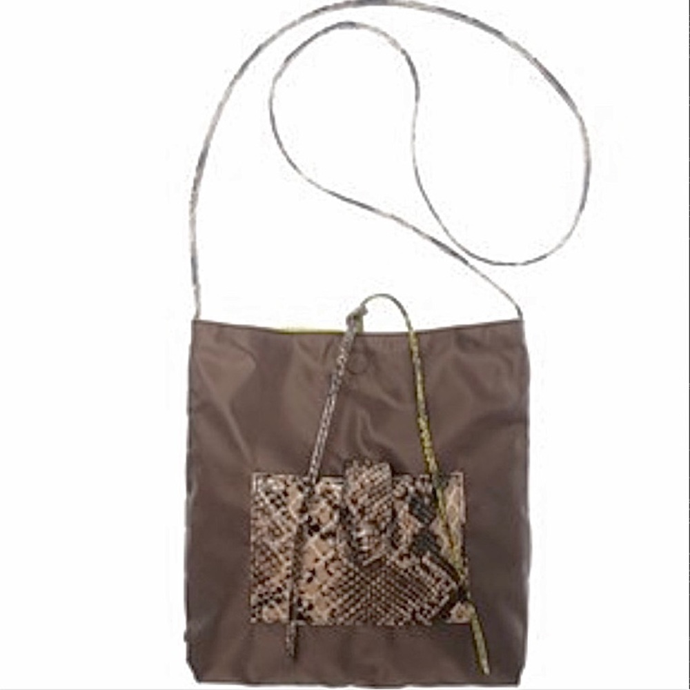 CARLOS FALCHI Reversible Crossbody Snakeskin Bag